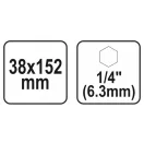 YATO Plochý drevovrták bit 38 x 152 mm