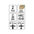 YATO Forstner a zástrčkový vrták set 2 kusy 20 mm