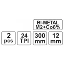 YATO pílový list ručný 300/12 mm 24 TPI bimetal (2 ks)