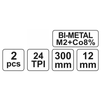 YATO pílový list ručný 300/12 mm 24 TPI bimetal (2 ks)