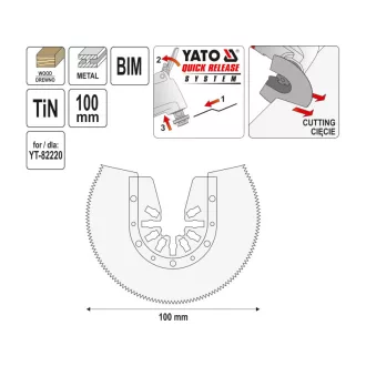   YATO Pílový kotúč pre multifunkčný stroj 100 mm bimetal-titan-nitrid