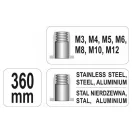 YATO Nitový skrutkovač M3-M12 360 mm