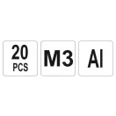 YATO hliníková nitovacia matica M3 (20 ks)