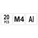 YATO hliníková nitovacia matica M4 (20 ks)