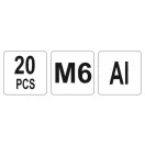 YATO hliníková nitovacia matica M6 (20 ks)