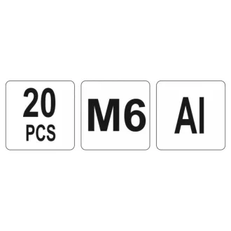 YATO hliníková nitovacia matica M6 (20 ks)