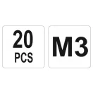 YATO Oceľová nitovacia matica M3 (20 ks)