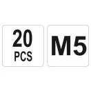 YATO Oceľová nitovacia matica M5 (20 ks)