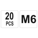 YATO Oceľová nitovacia matica M6 (20 ks)