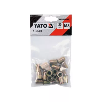 YATO Oceľová nitovacia matica M8 (20 ks)