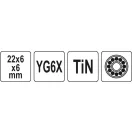 YATO Rezné koleso pre dlážkovací stroj 22 x 6 x 6 mm TiN povlak