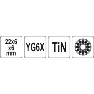   YATO Rezné koleso pre dlážkovací stroj 22 x 6 x 6 mm TiN povlak