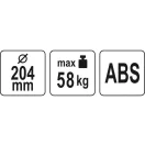 YATO Vákuový sací kotúč 204 mm 58 kg