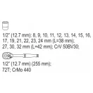 Sada nástrčných kľúčov YATO 19 kusov 1/2" 8-32 mm CrV