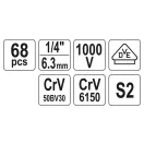 YATO Izolovaná sada náradia pre elektrikárov 68 kusov 1/4" 1000 V CrV