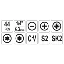 Sada náradia YATO 44 kusov 1/4" CrV