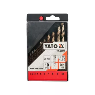 YATO Sada spirálových vŕtačiek 10 kusov 1-10 mm HSS Co