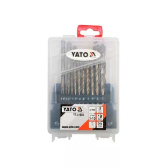 YATO Súprava vŕtačiek do dreva 19 kusov 1-10 mm HSS Co