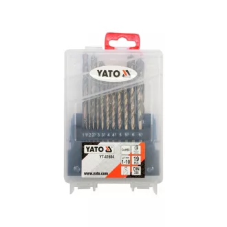 YATO Súprava vŕtačiek do dreva 19 kusov 1-10 mm HSS Co