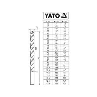   YATO Súprava súpravových vrtákov 25 dielna 1-13 mm HSS Co