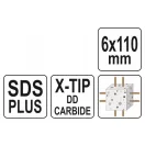 YATO Skalný vrták 6 x 110/50 mm štvorzubý SDS-Plus