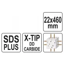 YATO Skalný vrták 22 x 460/375 mm štvorboký SDS-Plus