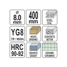 YATO Univerzálny vrták 8 x 400/240 mm