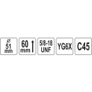 YATO Kotúč na rezanie 51 mm 5/8" TCT