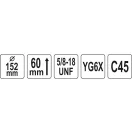 YATO Dierovací nástroj 152 mm 5/8" TCT