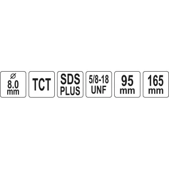 YATO Stredovací okrúhly výsek 8 mm 5/8" SDS-Plus