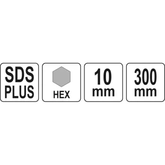   YATO Predlžovací hriadeľ pre centrálne výseky, 300 mm, SDS-Plus-HEX