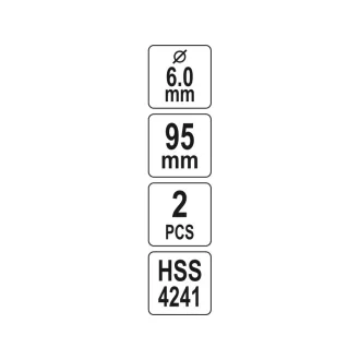   YATO Centrovací vrták pre okrúhly výrez 6 x 95 mm (2 kusy)