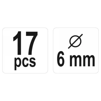 YATO Sada na zarážanie kolíkov 6 mm 17 dielna