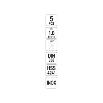   YATO Šnekový vrták 1,0 x 34/11 mm nerez HSS Premium (5 ks)