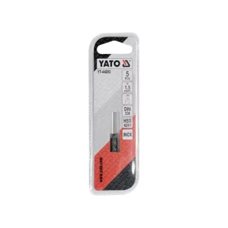   YATO Šnekový vrták 1,5 x 40/18 mm inox HSS Premium (5 kusov)