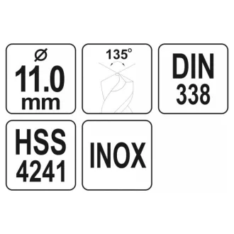 YATO Spirálový vrták 11,0 x 142/95 mm inox HSS Premium