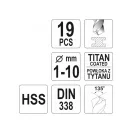 YATO Sada šnekových vrtákov 19 dielna 1-10 mm HSS-TiN