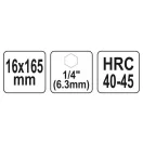 YATO Drevený vrták 16 x 165 mm s bitovým upínaním