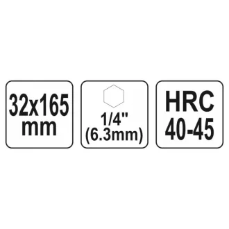 YATO Drevený vrták 32 x 165 mm bitový