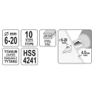 YATO Stupňový vrták 6-20 mm 10 stupňov HSS nitrid titánu