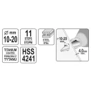 YATO Stupňový vrták 10-20 mm 11 stupňov HSS nitrid titánu
