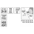YATO Stupňový vrták 20-30 mm 11 stupňov HSS nitrid titánu