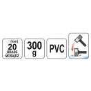 YATO Plastové kladivo a medené 300 g bez spätného rázu 20 mm
