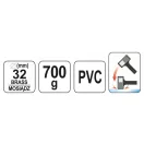 YATO Plastové kladivo a medené 700 g bez spätného rázu 32 mm