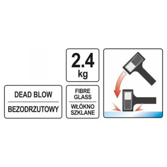   YATO Gumové kladivo 2400 g bez spätného rázu 70 x 70 x 140 mm