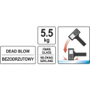 YATO Gumové kladivo 5500 g bez spätného rázu 105x105x180 mm