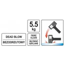 YATO Gumové kladivo 5500 g bez spätného rázu 105x105x180 mm