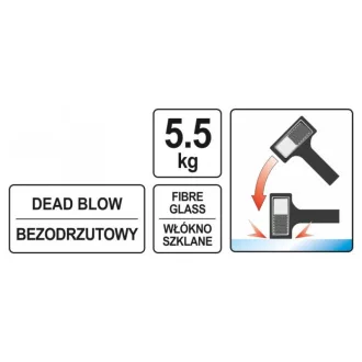   YATO Gumové kladivo 5500 g bez spätného rázu 105x105x180 mm