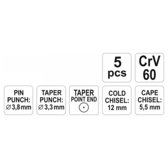 YATO Scoring set 5 dielov CrV60