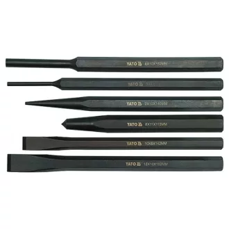   YATO Sada plochých nožov, dierovačov a dierovačov 6 kusov
